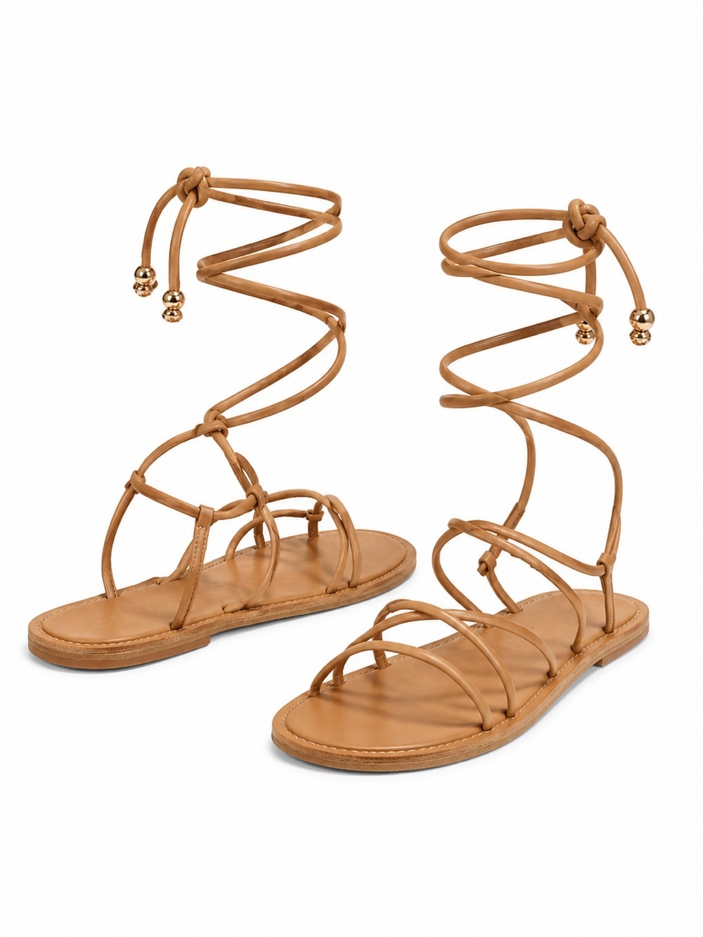 NWT SCHUTZ ‘Magdalena’ Women’s Lace Up Sandals in “Nude Caramel” Size 5.5